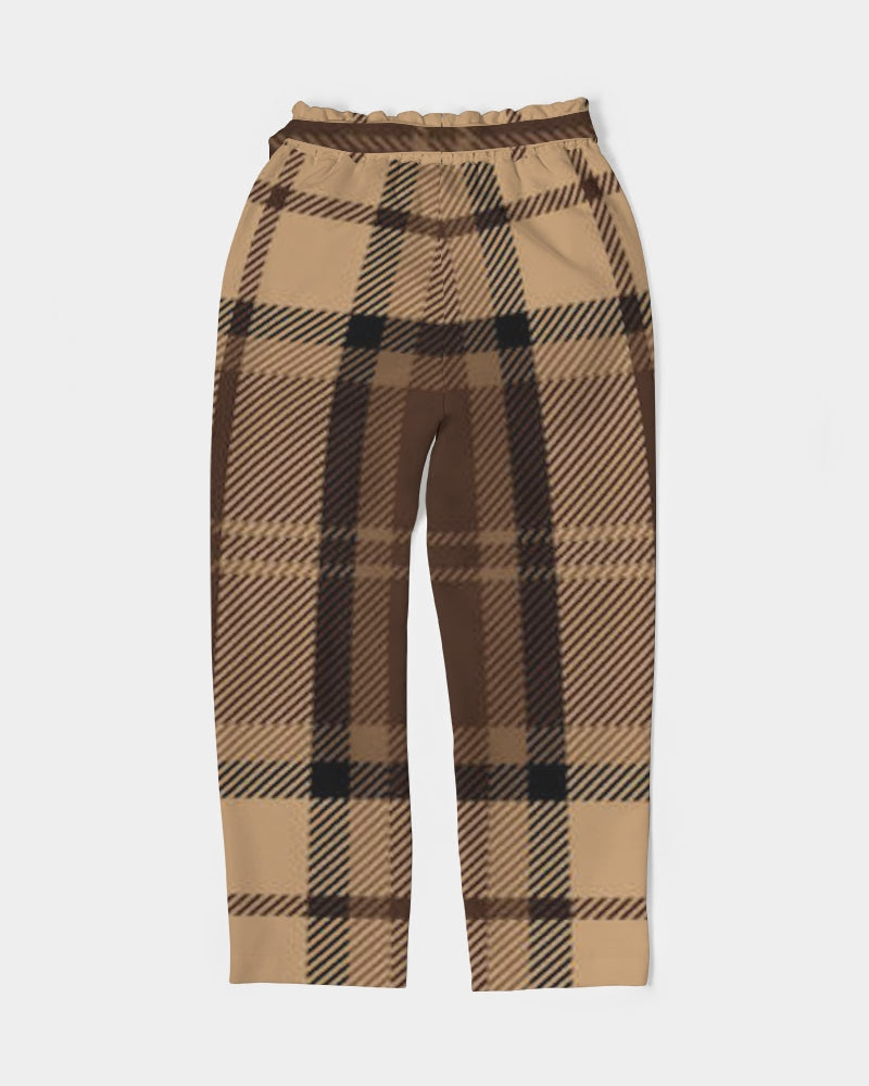 fz plaid women's belted tapered pants