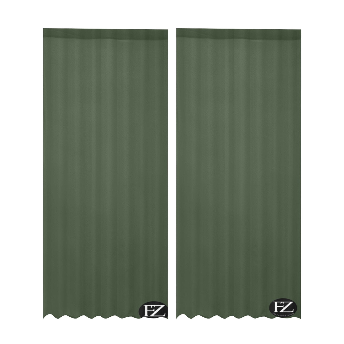 fz gauze curtain one size / fz room curtains - dark green gauze curtain 28"x95" (two pieces)