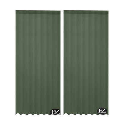 fz gauze curtain one size / fz room curtains - dark green gauze curtain 28"x95" (two pieces)