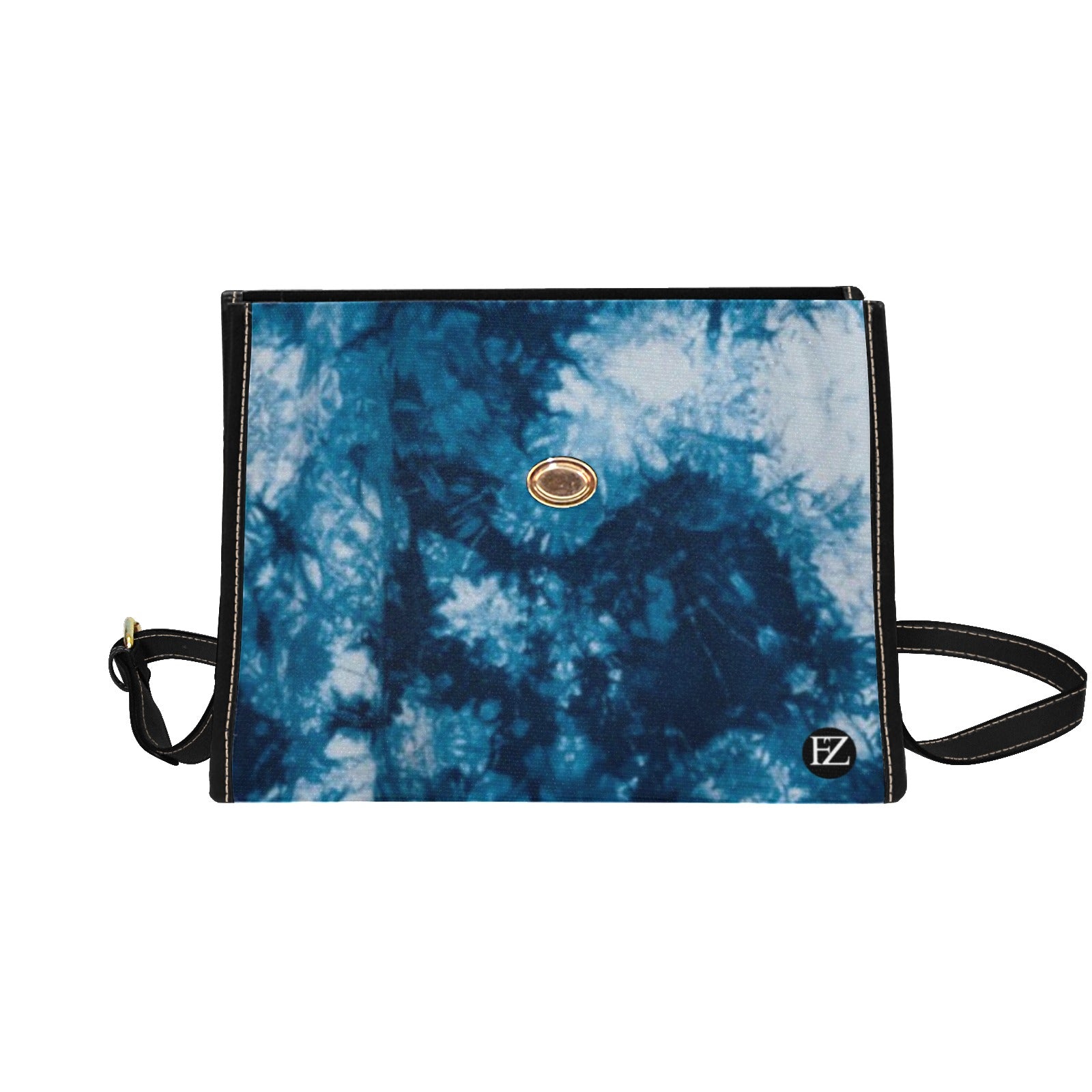 fz tye handbag all over print canvas bag (model 1641)(black)