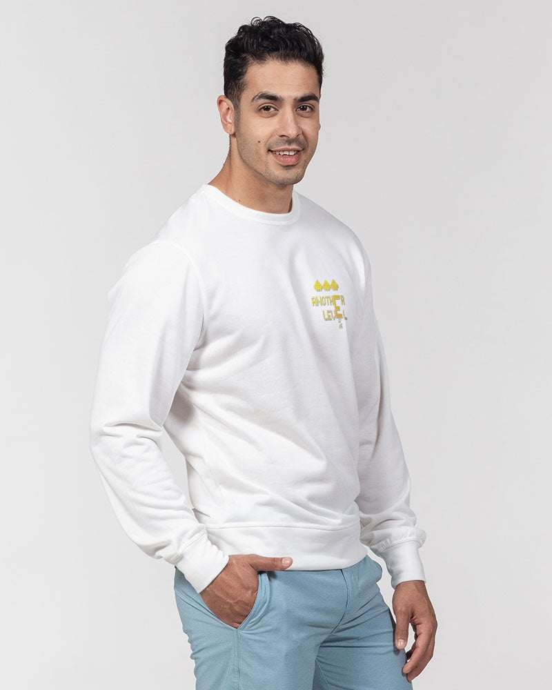 white zone men's classic french terry crewneck pullover