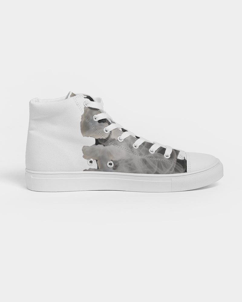 clean stamp women's hightop canvas shoe