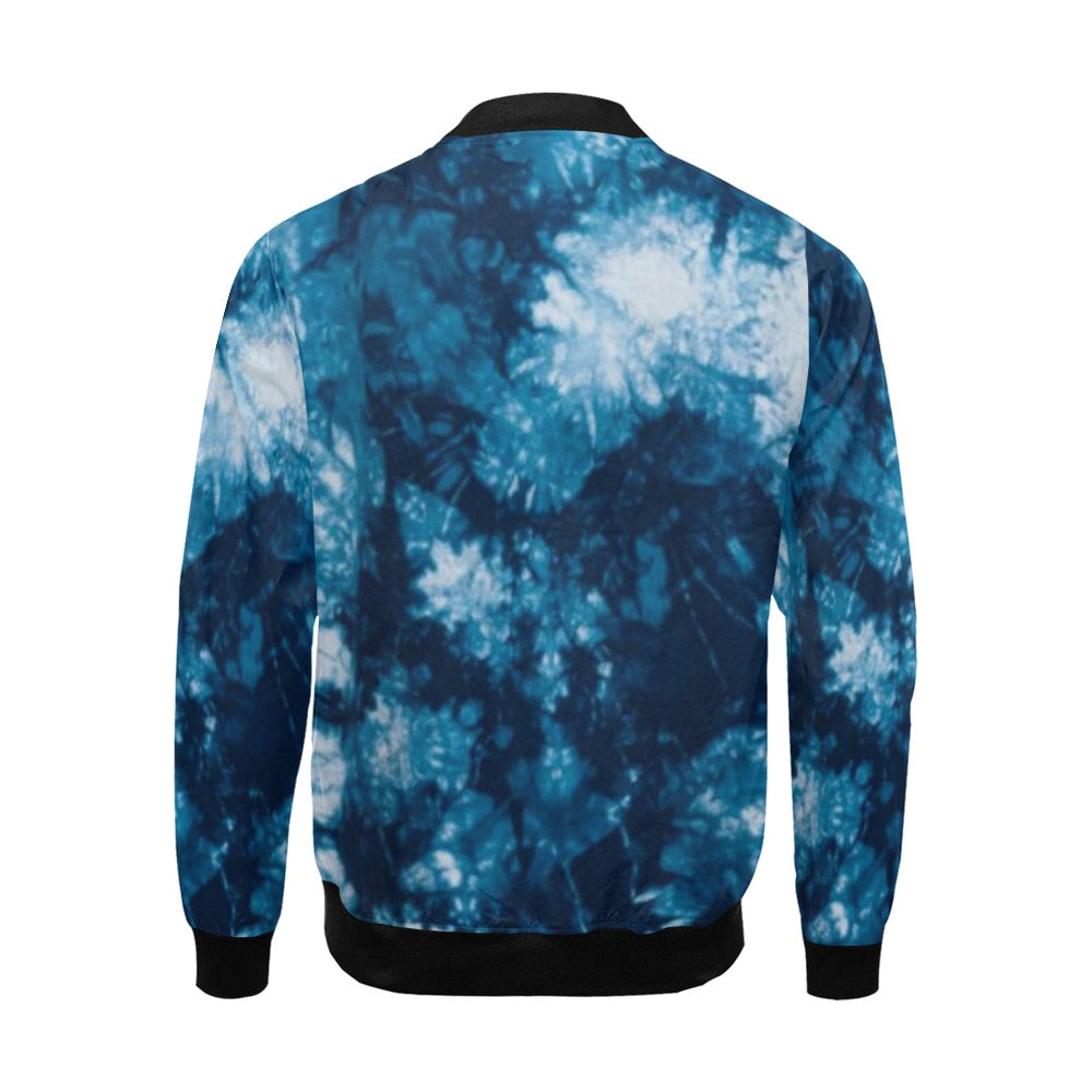 fz men's designer jacket- tye blue men's all over print casual jacket (model h19)