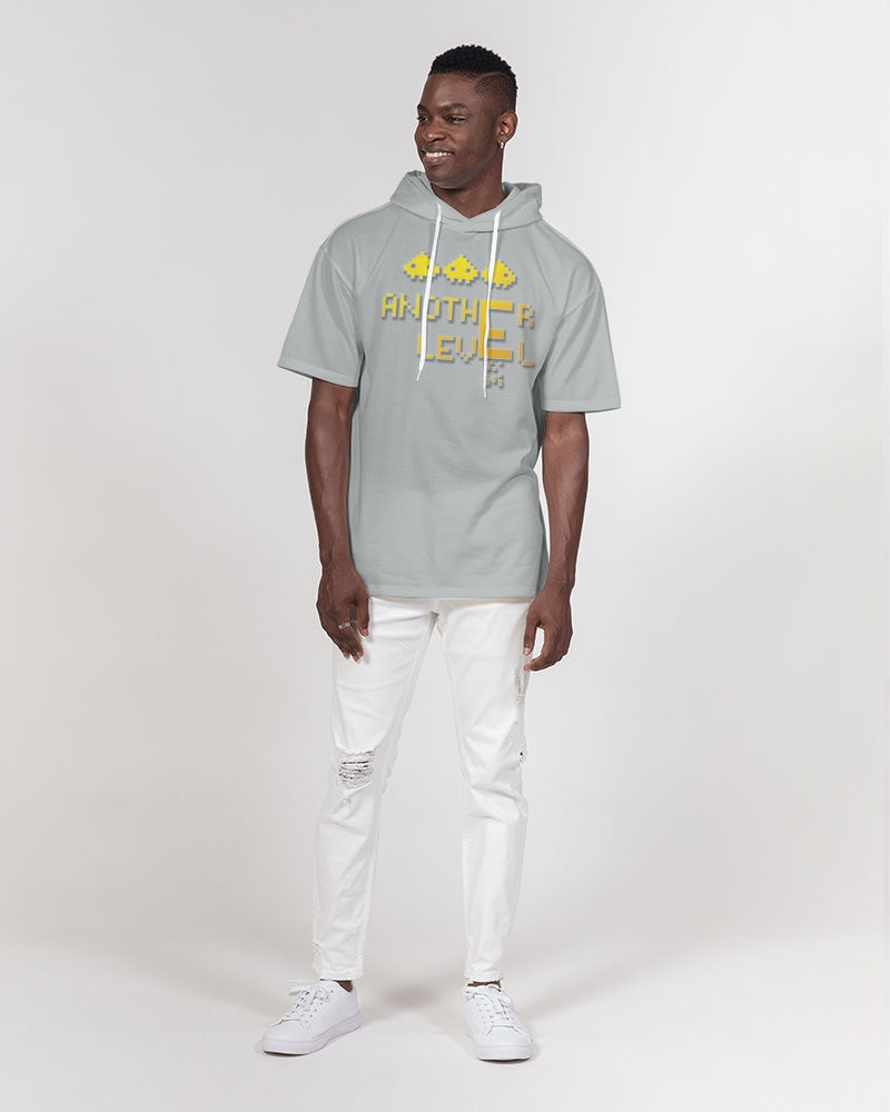 flying grey men's premium heavyweight short sleeve hoodie