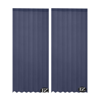 fz gauze curtain one size / fz room curtains - dark blue gauze curtain 28"x95" (two pieces)