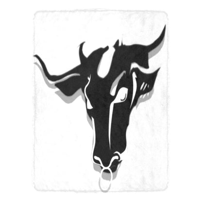 fz blanket bull (l) one size / fz bull blanket - white ultra-soft micro fleece blanket 60" x 80"(made in usa)