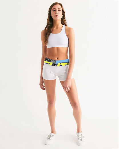 white zone upgraded women's mid-rise yoga shorts