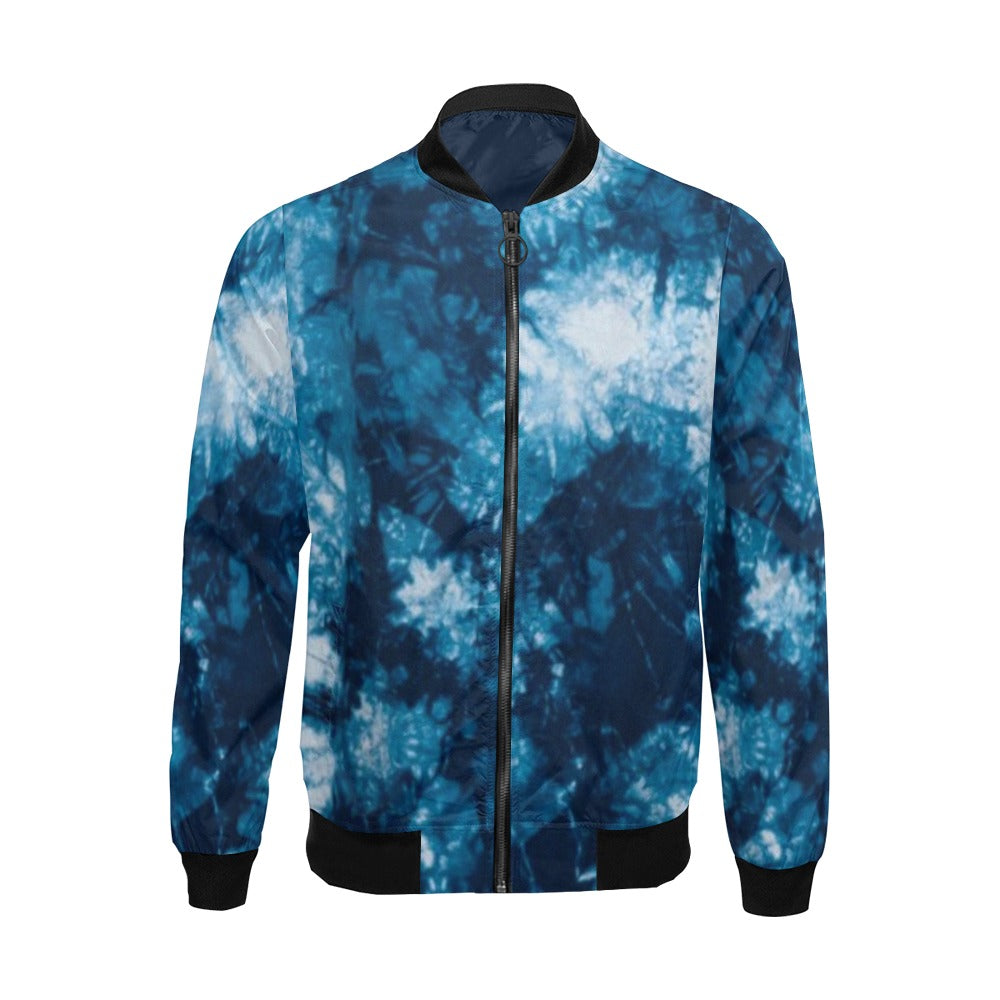 fz men's designer jacket- tye blue men's all over print casual jacket (model h19)