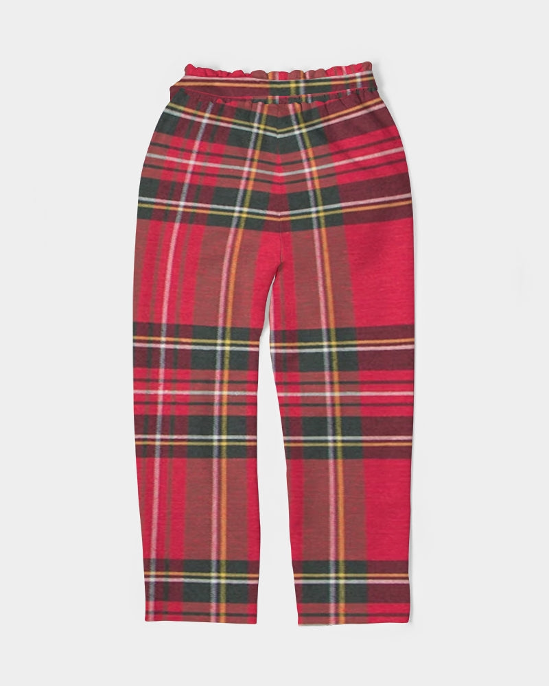 fz plaid too women's belted tapered pants