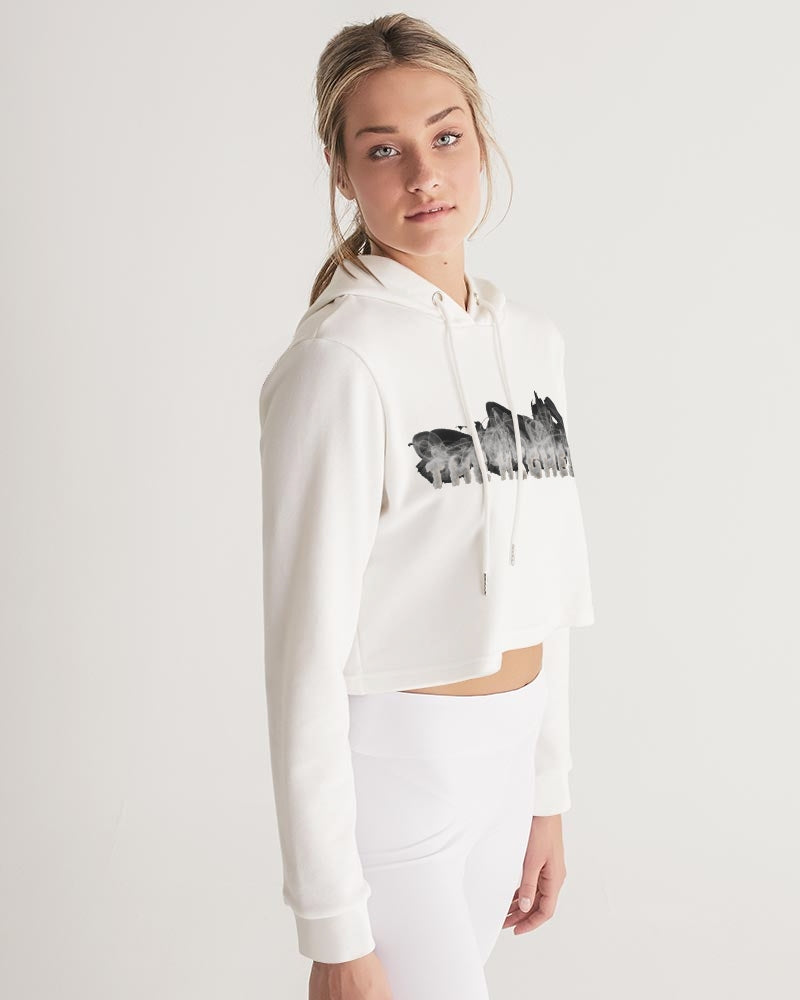 clean stamp women's cropped hoodie