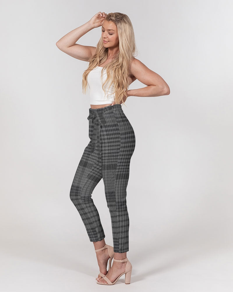 fzwear grey women's belted tapered pants