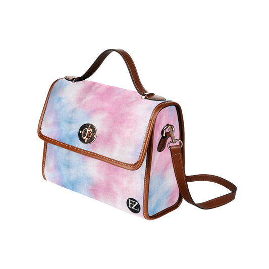 fz original handbag  - dye all over print waterproof canvas bag(model1641)(brown strap)