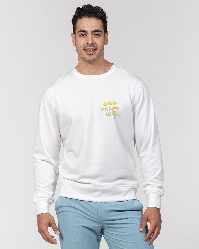 white zone men's classic french terry crewneck pullover