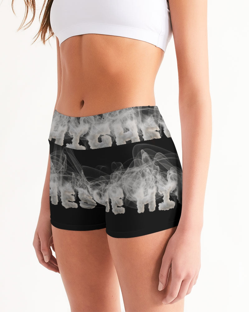 smoking the highest women's mid-rise yoga shorts