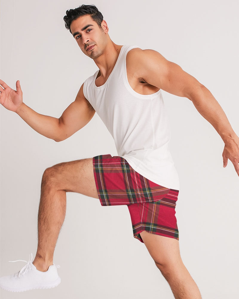 fz plaid too men's jogger shorts