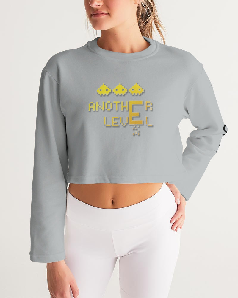 flying grey women's cropped sweatshirt