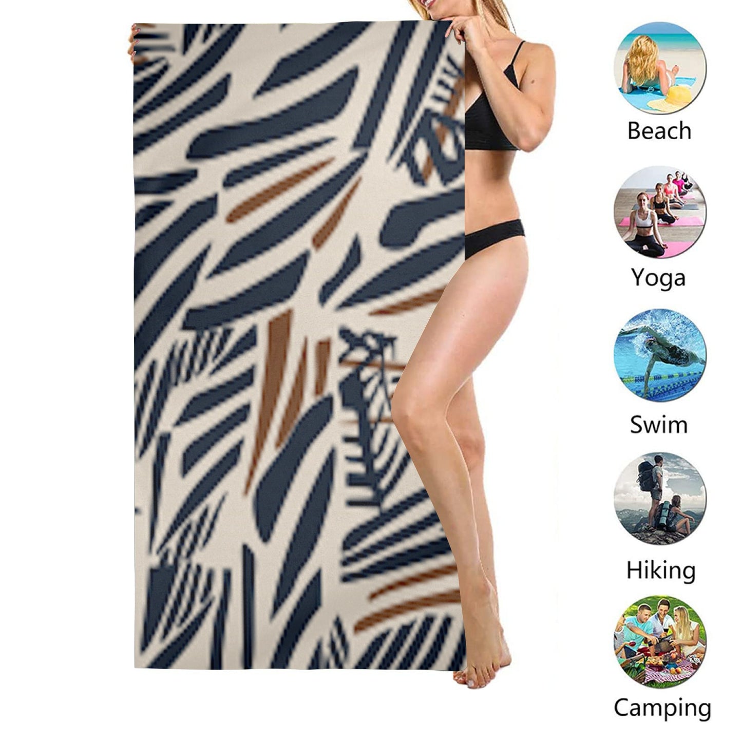 fz beach towel abstract 1 beach towel 31"x71"(two sides with different printing)