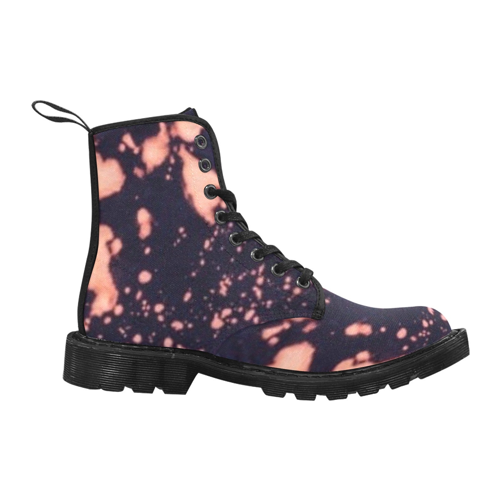 fz women's boot women's lace up canvas boots (model1203h)(black)