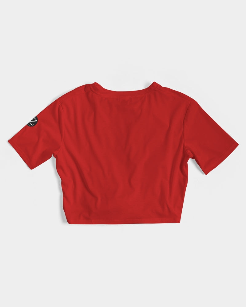 red zone women's twist-front cropped tee