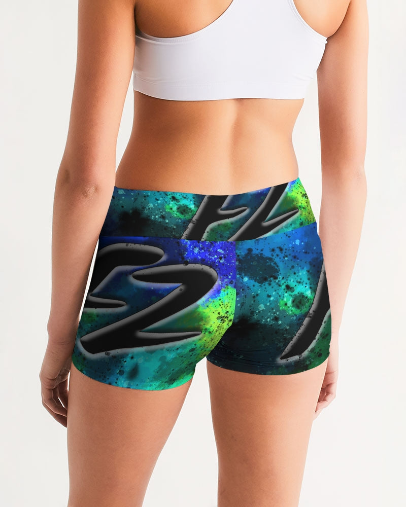 fz dark zone women's mid-rise yoga shorts