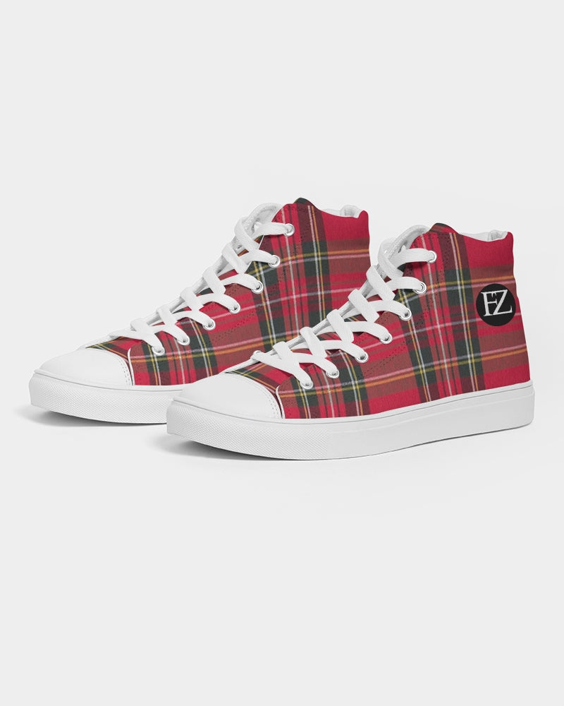 fz plaid too men's hightop canvas shoe