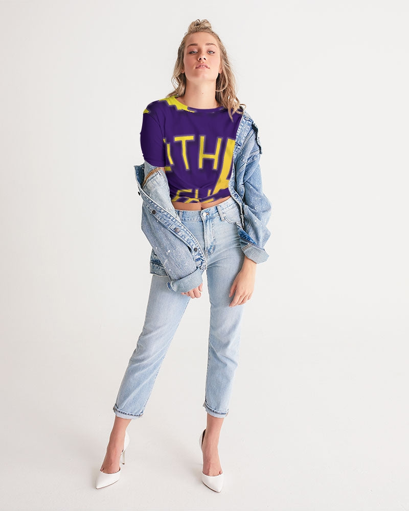 purple flite women's twist-front cropped tee