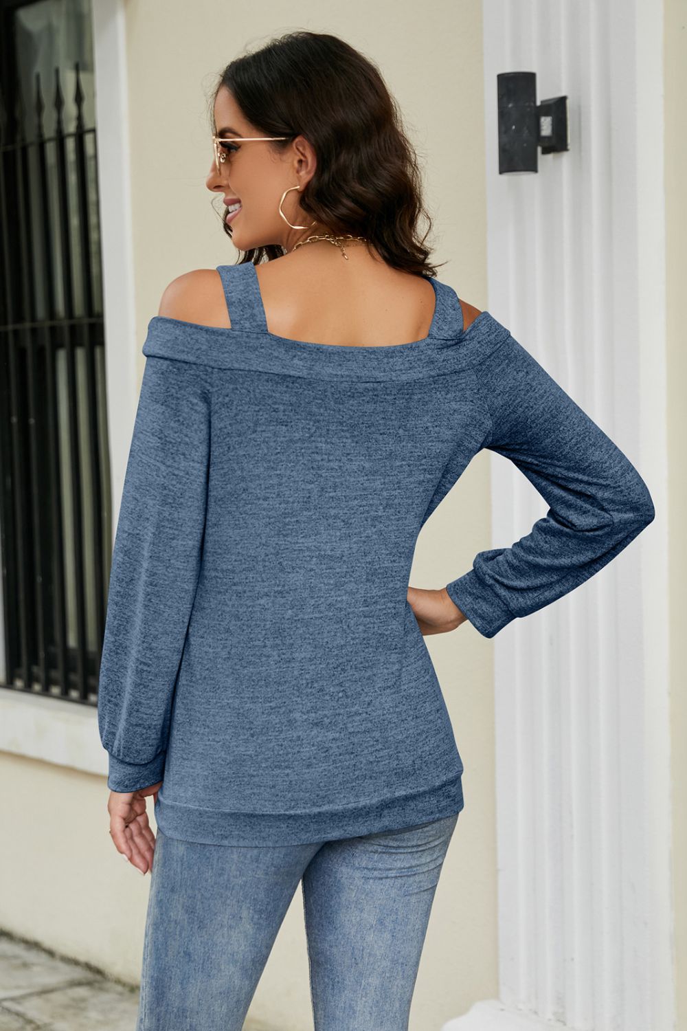 cutout cold-shoulder top