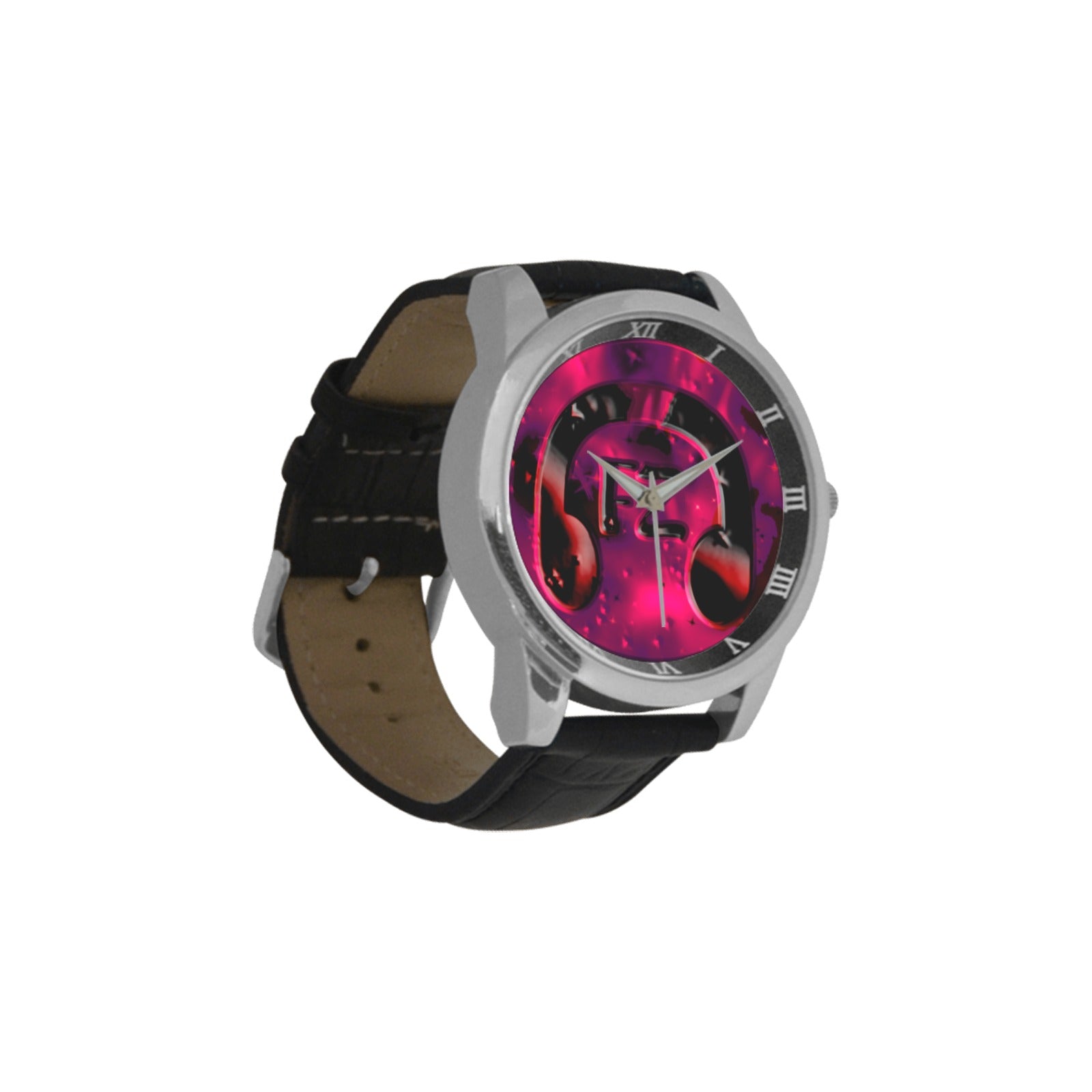 fz original watch - red men's leather strap large dial watch (model 213)