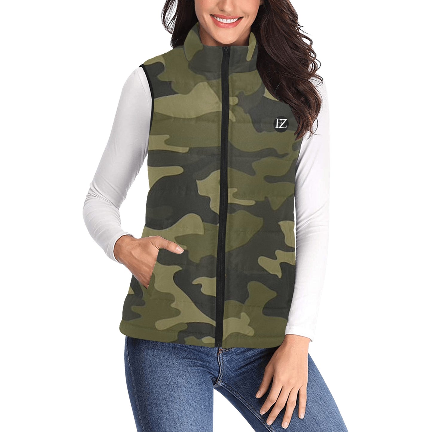 FZ Women's Puff Army Jacket Vest