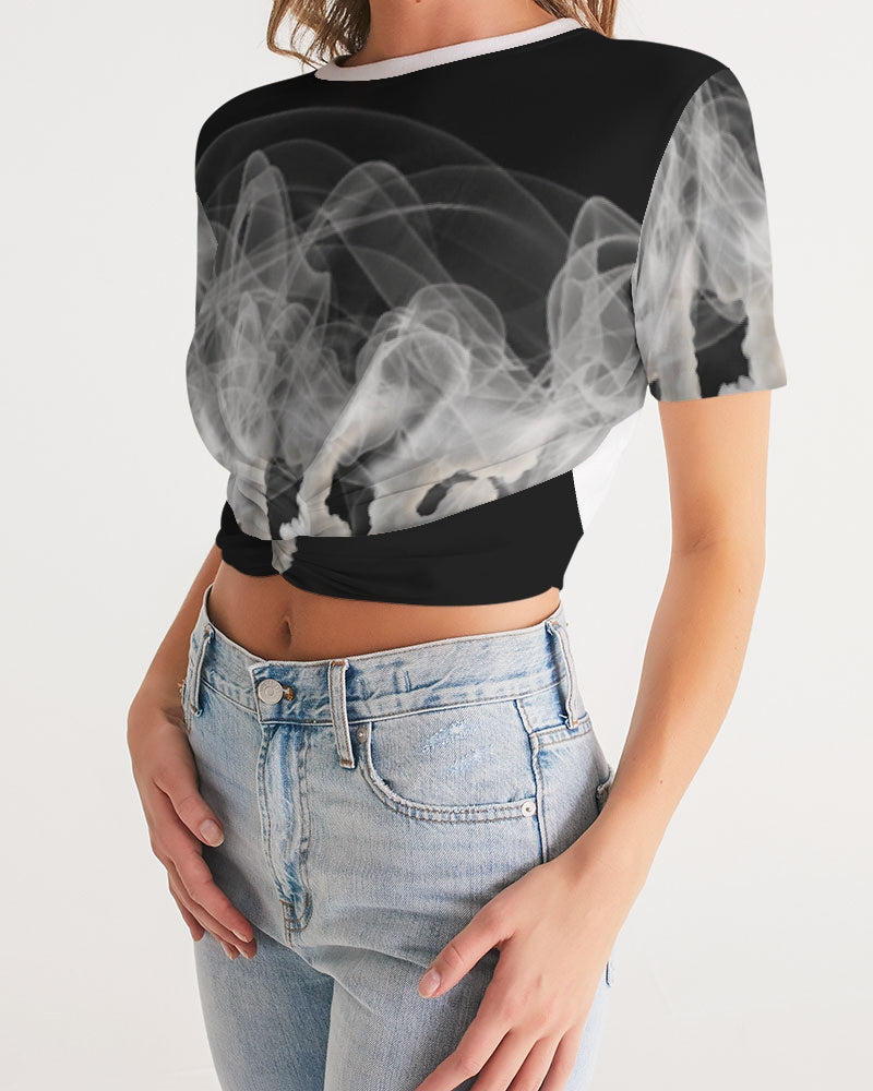 smoking the highest women's twist-front cropped tee