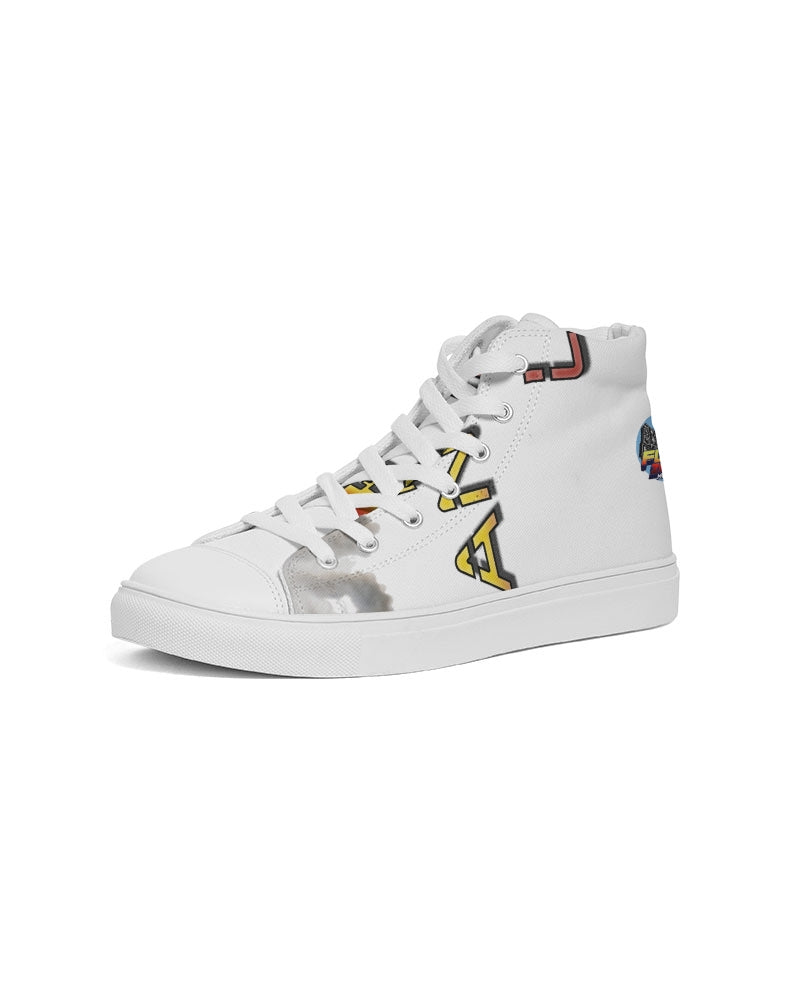 white zone women's hightop canvas shoe