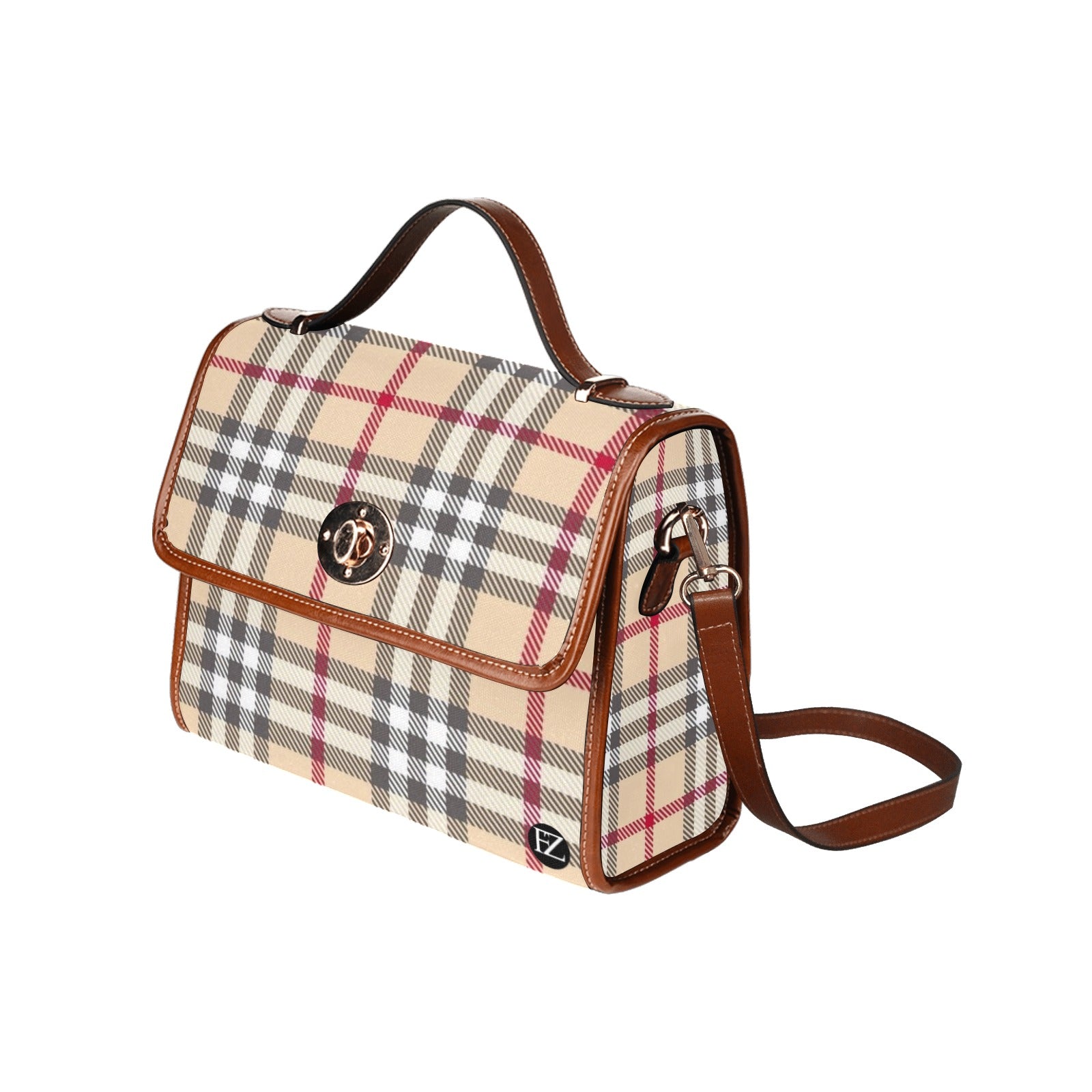 fz  designer plaid handbag