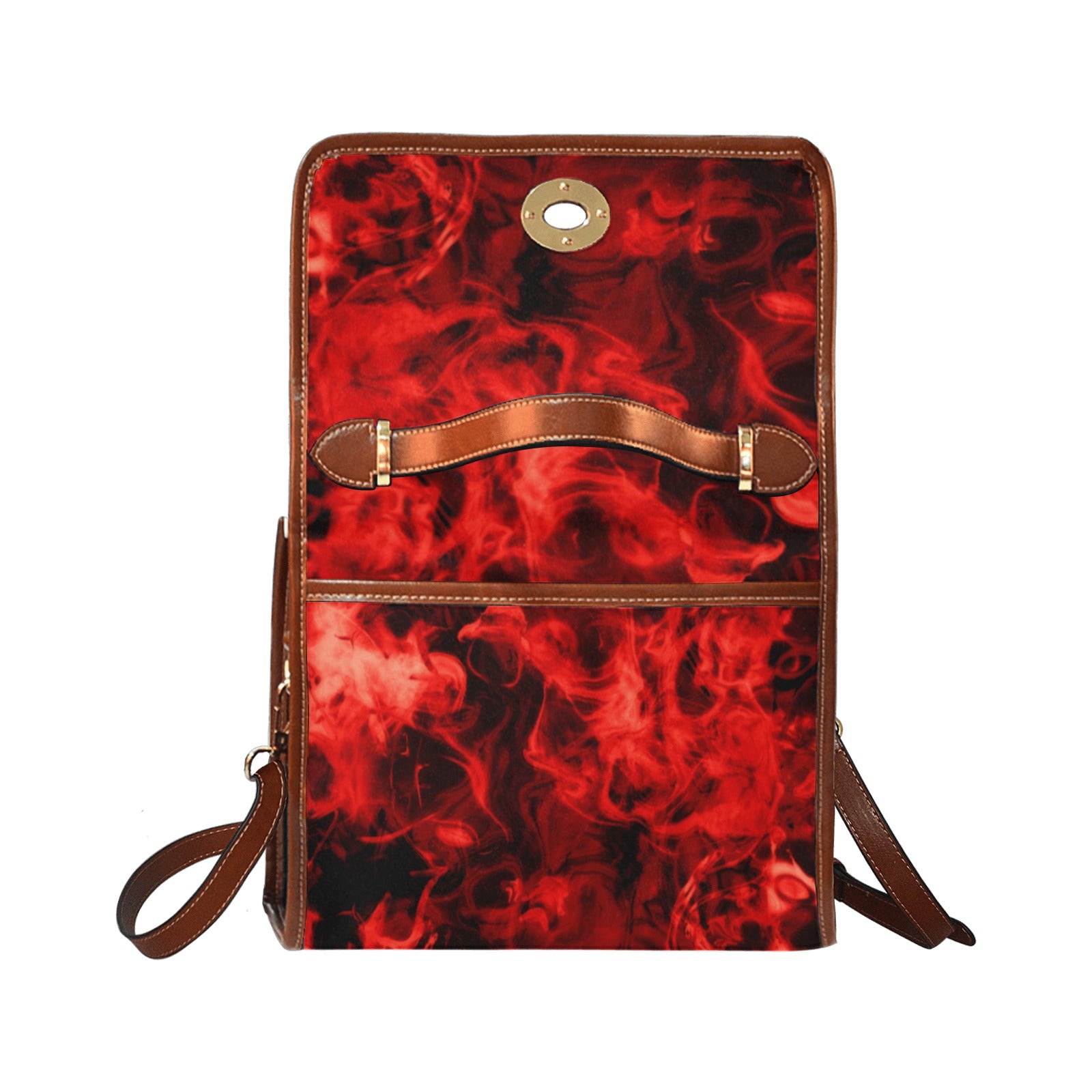 fz zone handbag - abstract all over print waterproof canvas bag(model1641)(brown strap)