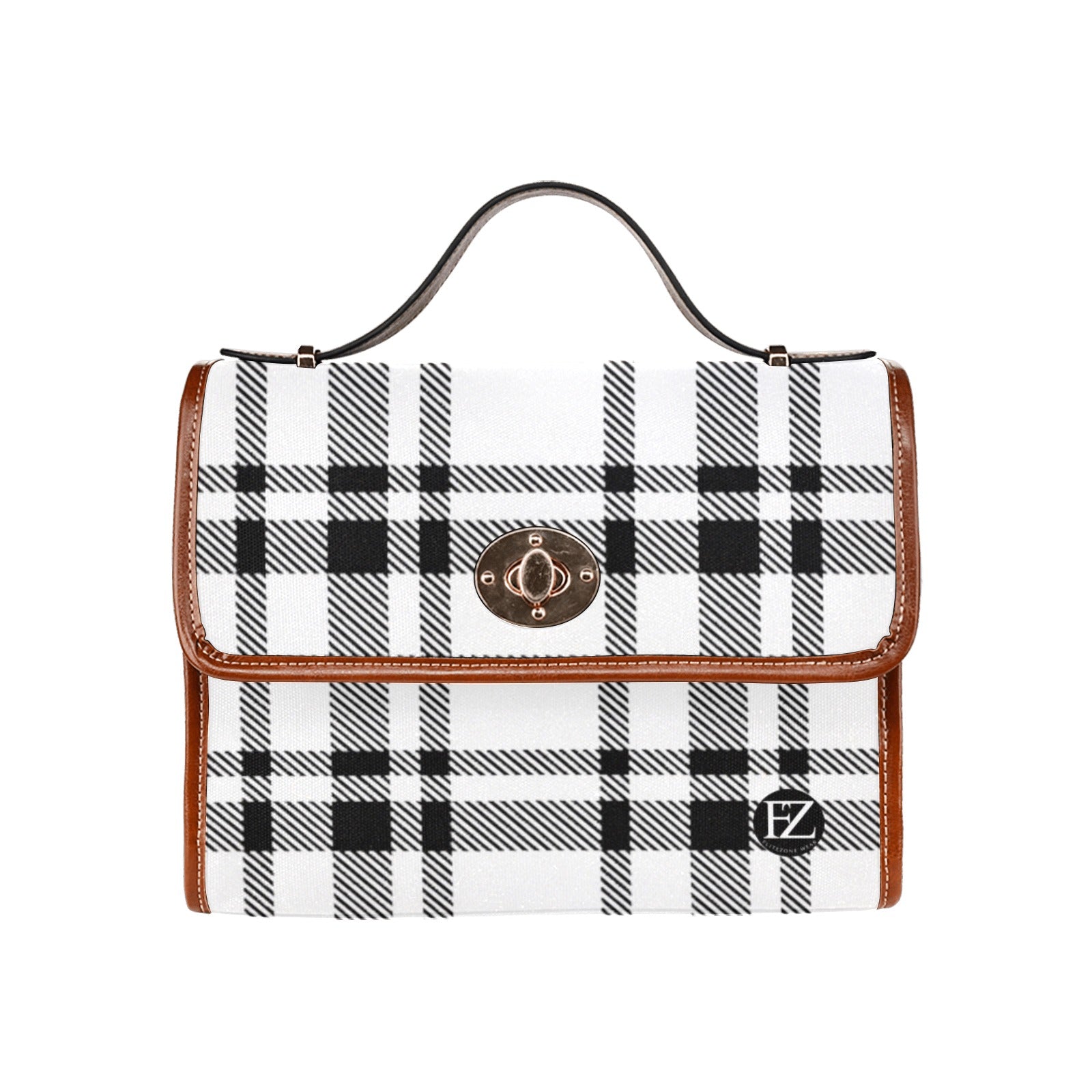 fz women's plaid hand bag