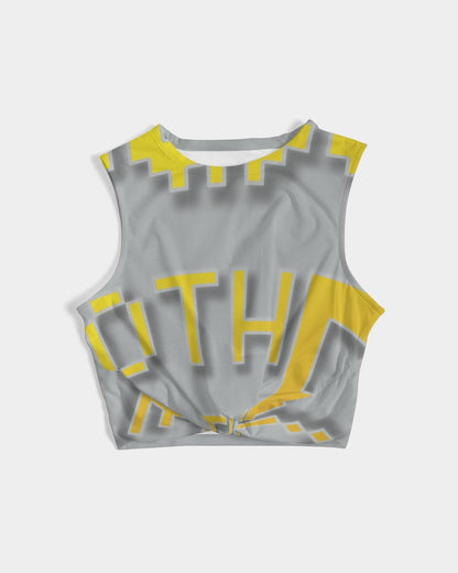 flying grey women's twist-front tank