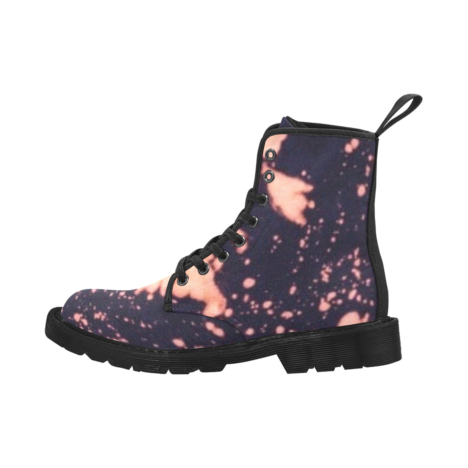 fz women's boot women's lace up canvas boots (model1203h)(black)