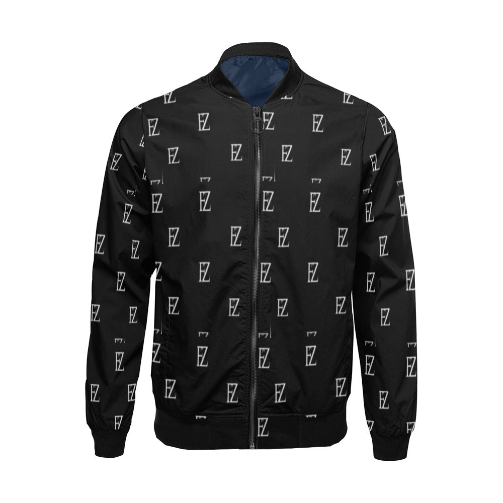 fz men's designer jacket-black men's all over print casual jacket (model h19)