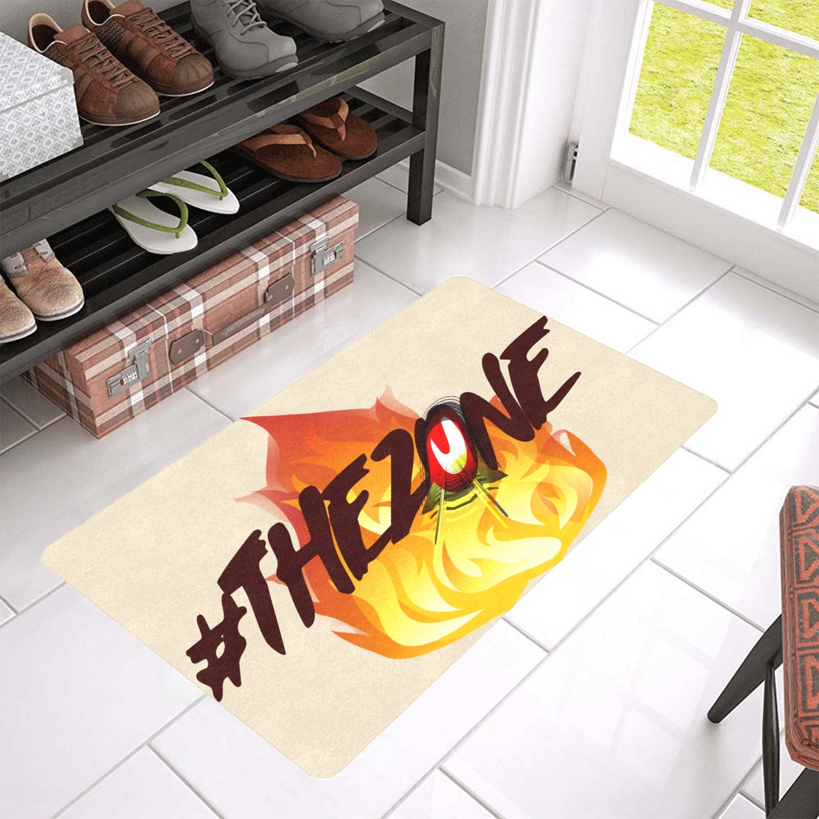 fz door mat one size / fz door mat - zone beige doormat 30"x18"(rubber)(made in usa)