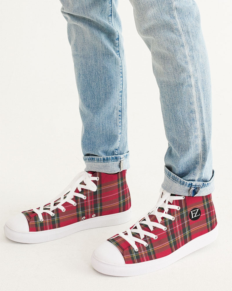 fz plaid too men's hightop canvas shoe