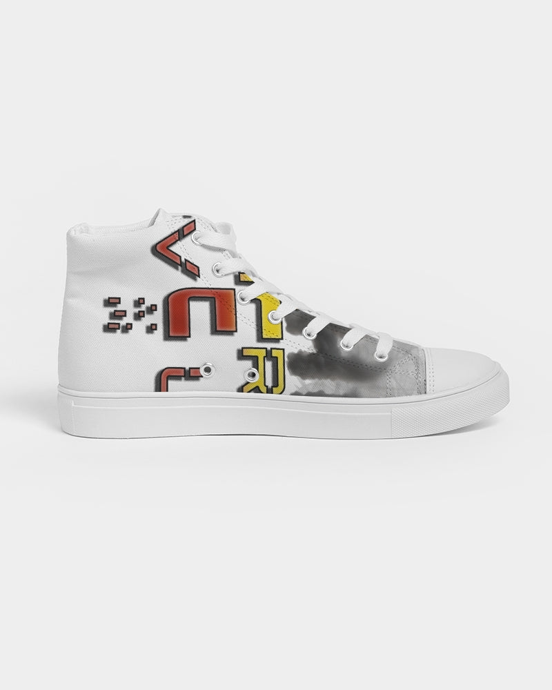 white zone men's hightop canvas shoe