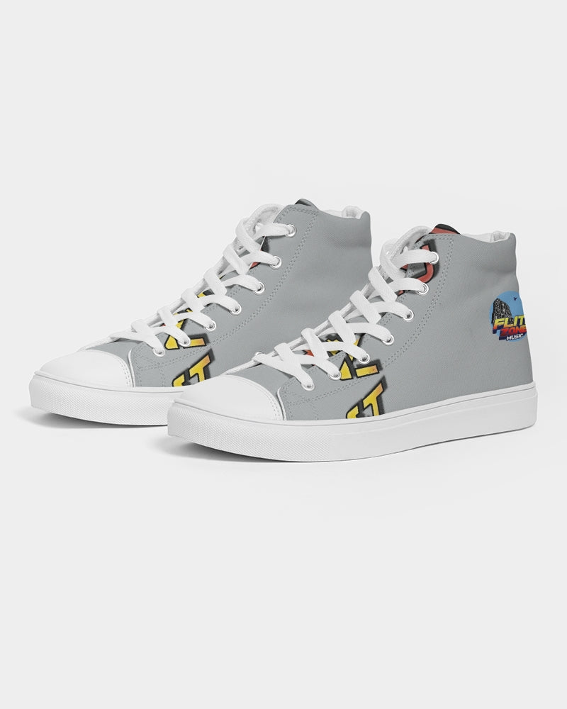 flying grey men's hightop canvas shoe