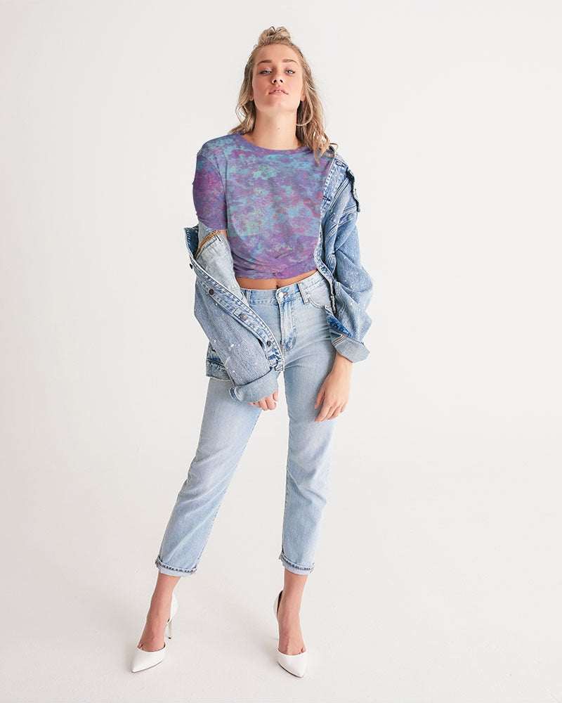 fz wash women's twist-front cropped tee