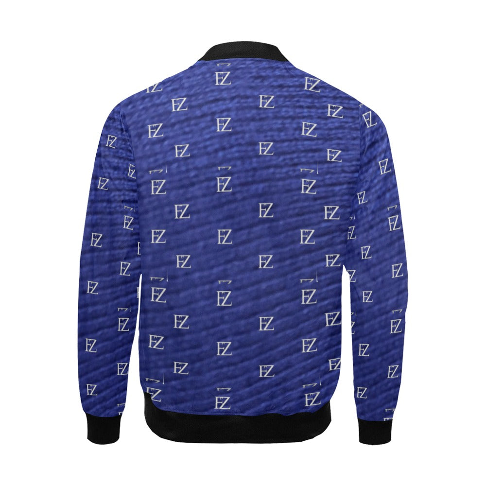 fz men's designer jacket- blue black men's all over print casual jacket (model h19)