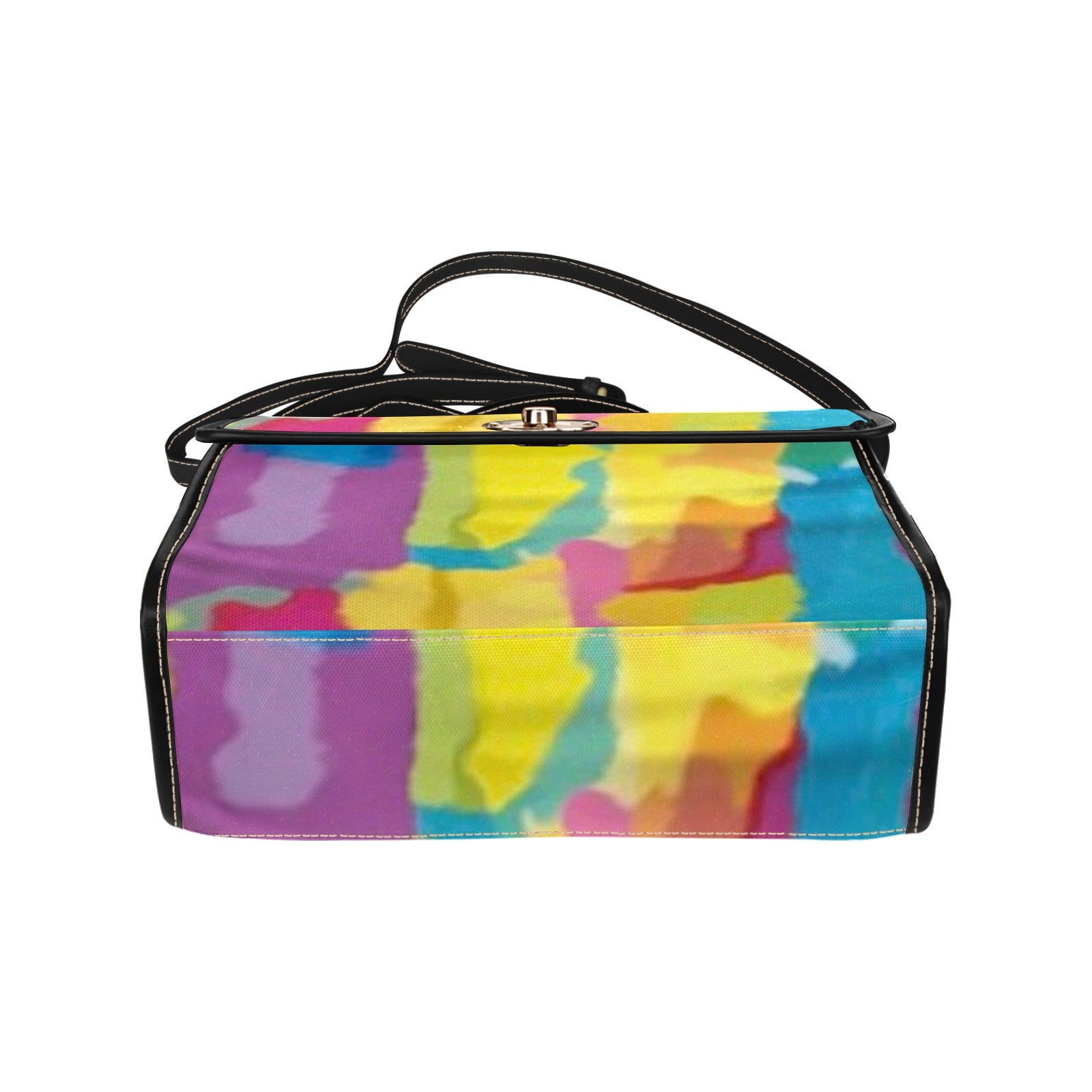 fz rianbow handbag all over print canvas bag (model 1641)(black)