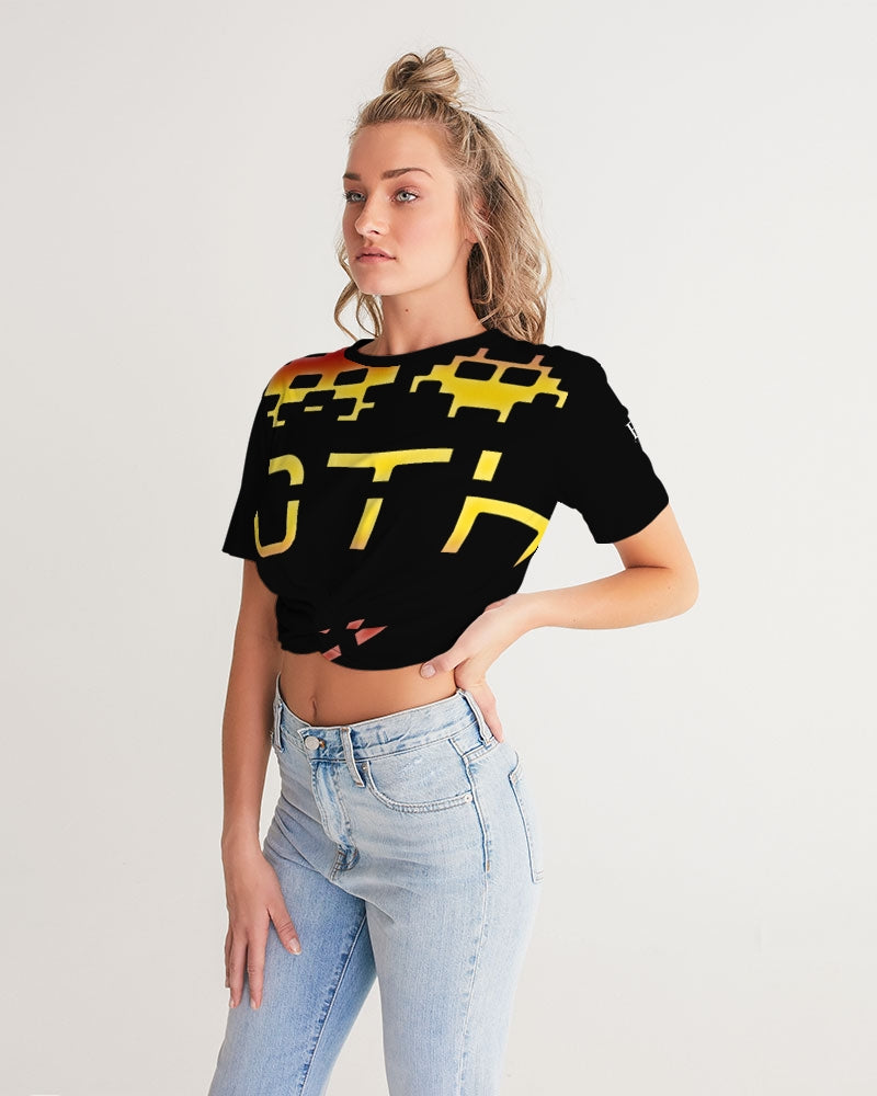 dark flite women's twist-front cropped tee