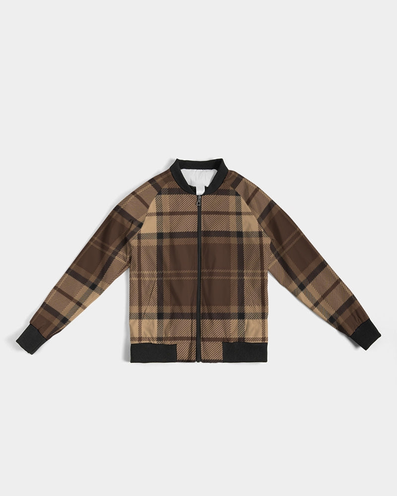 fz plaid women's bomber jacket