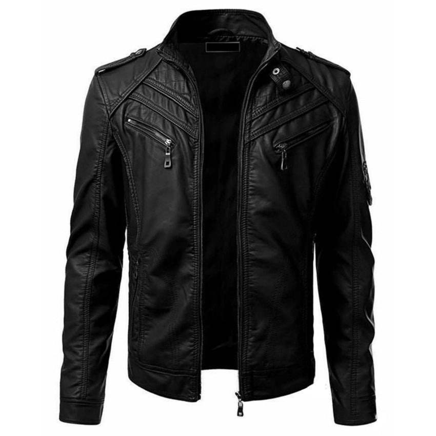 FZ Men's ""Zephyr"" Chaqueta de motociclista de cuero sintético"