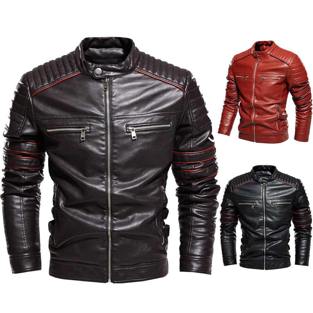 FZ Men's "Cosimo" Faux Leather Biker Jacket - FZwear