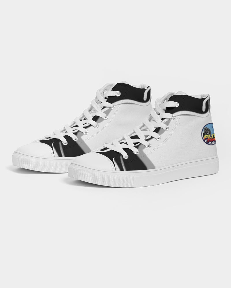 the white  bull men's hightop canvas shoe