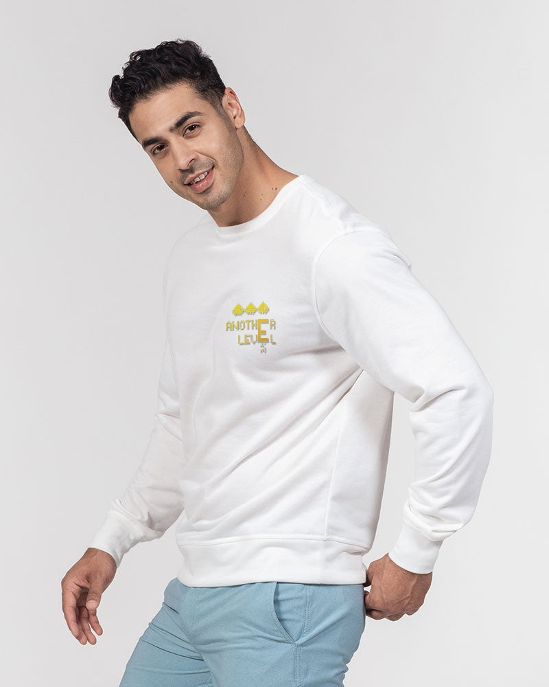 white zone men's classic french terry crewneck pullover